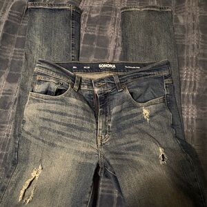 Sonoma Blue Relaxed Fit Jeans with Vintage Distressing